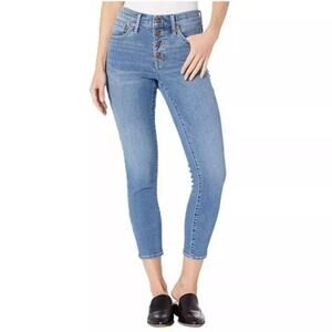 Madewell Mid Rise Skinny Cropped Jeans Medium Wash Denim Blue Women's Size 28‎